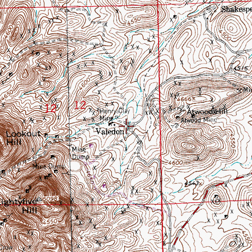Topographic Map of Valedon, NM