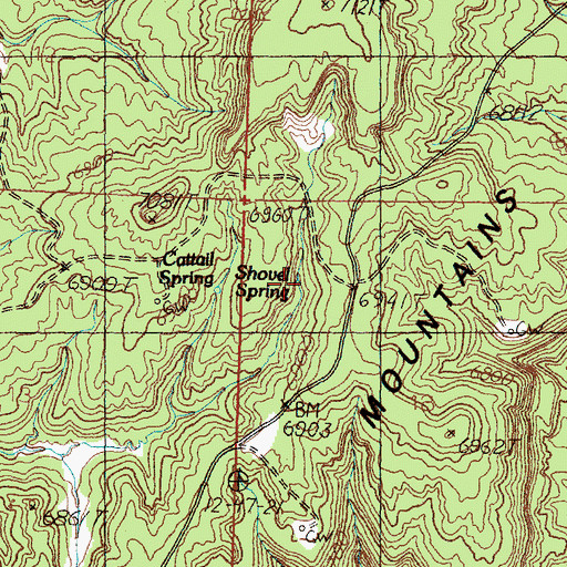 Topographic Map of Shovel Spring, NM