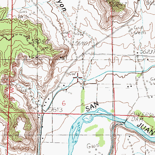 Topographic Map of Vaca Canyon, NM