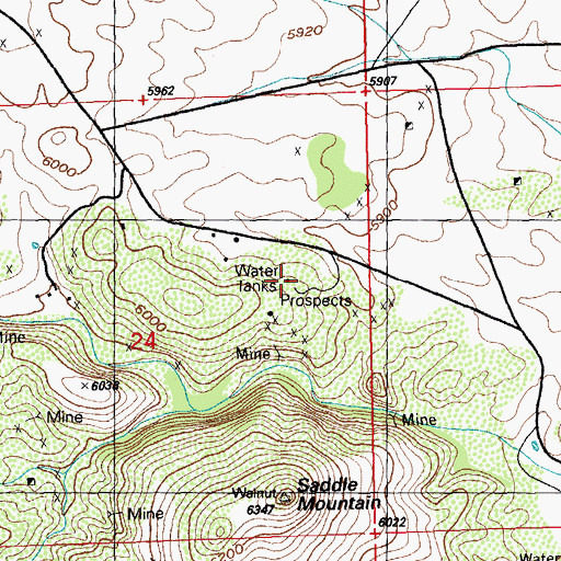 Topographic Map of 7 X V Ranch, NM