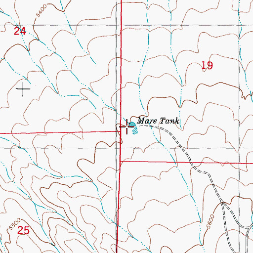 Topographic Map of Mare Tank, NM