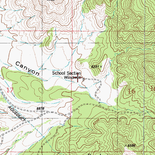 Topographic Map of School Section Windmill, NM