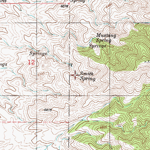 Topographic Map of Smith Spring, NM
