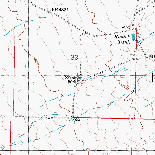 Topographic Map of Renick Well, NM