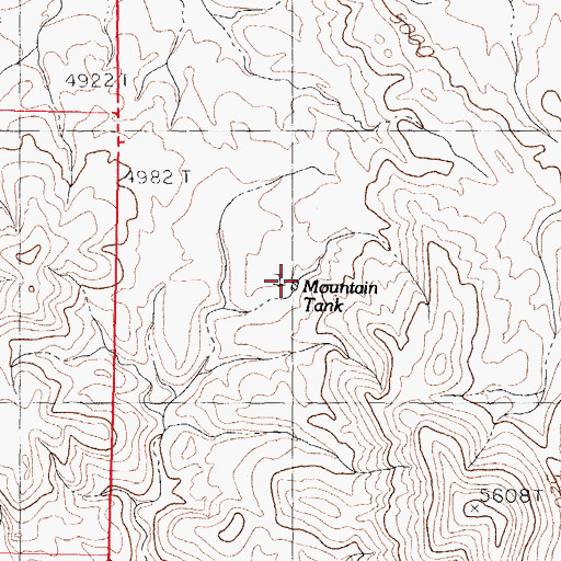 Topographic Map of Mountain Tank, NM