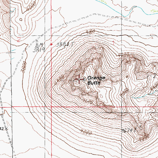 Topographic Map of Orange Butte, AZ