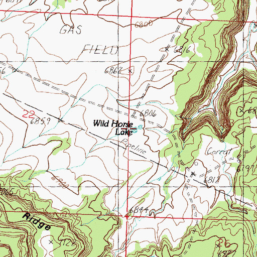 Topographic Map of Wild Horse Lake, NM