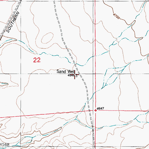 Topographic Map of Sand Well, NM