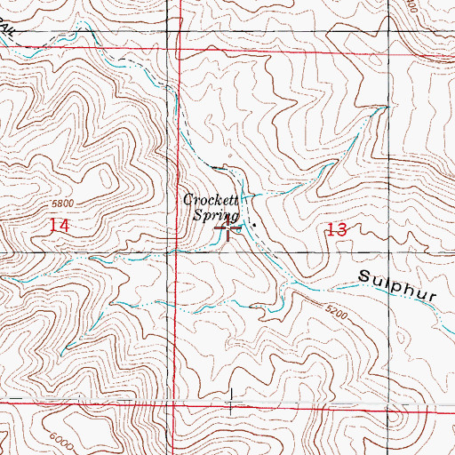 Topographic Map of Crocket Spring, NM