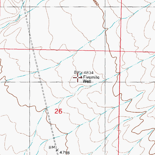 Topographic Map of Fivemile Well, NM