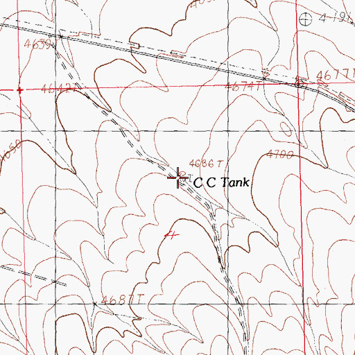 Topographic Map of C C Tank, NM