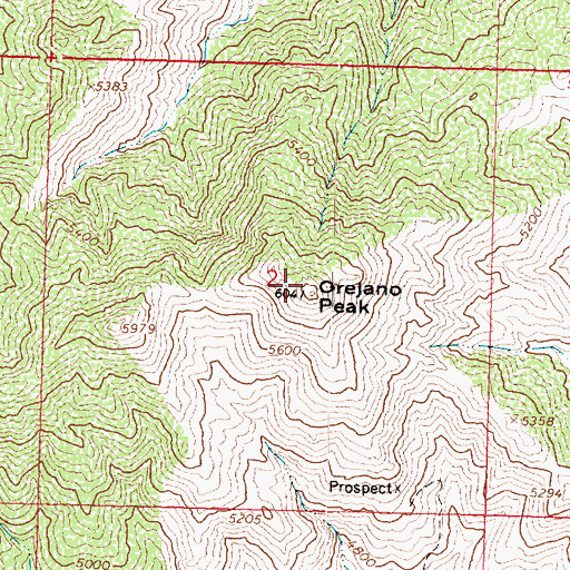 Topographic Map of Orejano Peak, AZ