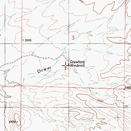 Topographic Map of Crawford Windmill, NM