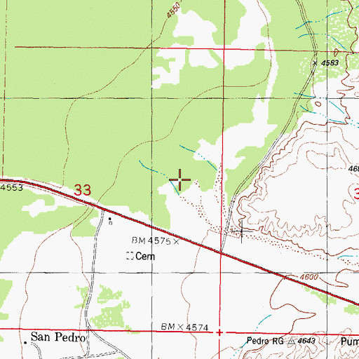 Topographic Map of San Pedro Arroyo, NM