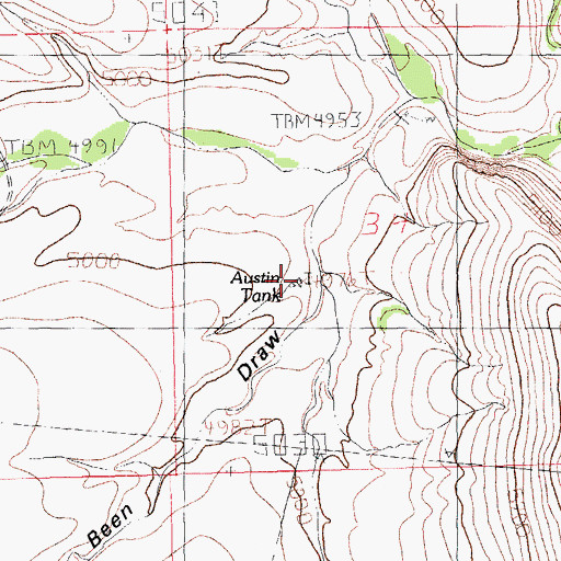Topographic Map of Austin Tank, NM