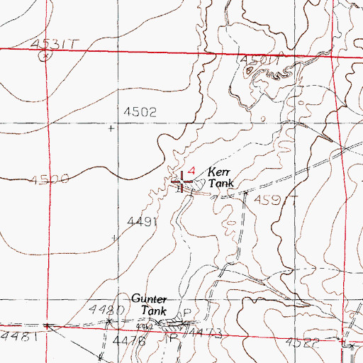 Topographic Map of Kerr Tank, NM