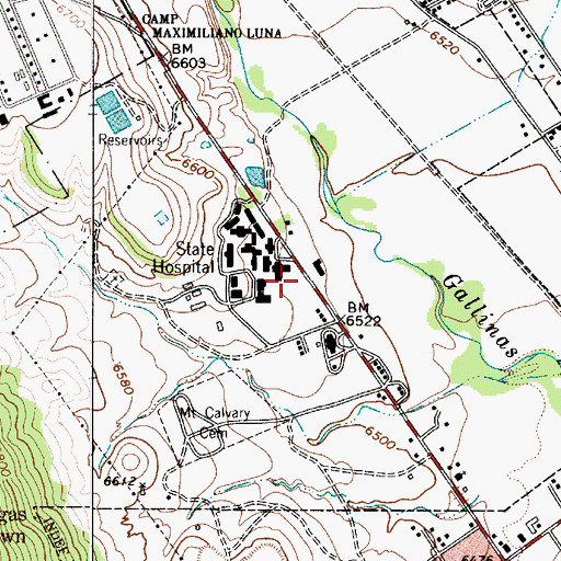 Topographic Map of New Mexico Behavioral Health Institute, NM