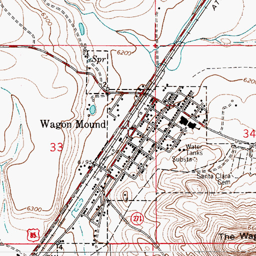 Topographic Map of Health Centers of Northern New Mexico Wagon Mound Clinic, NM