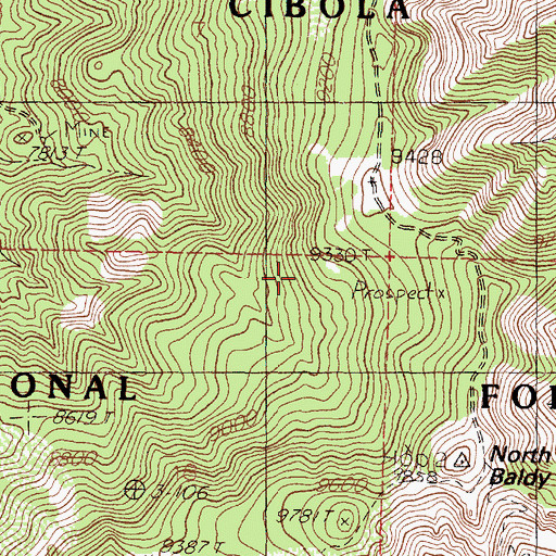 Topographic Map of West Virginia Tunnel, NM