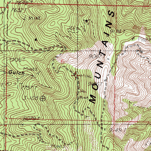 Topographic Map of Black Cloud Mine, NM