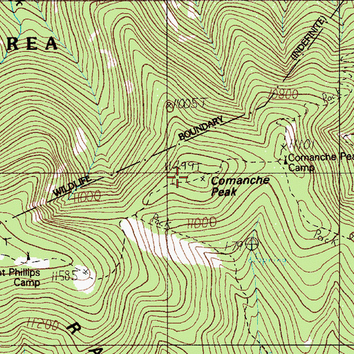 Topographic Map of Comanche Peak, NM