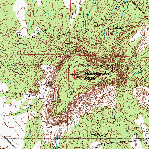 Topographic Map of Huerfanito Peak, NM