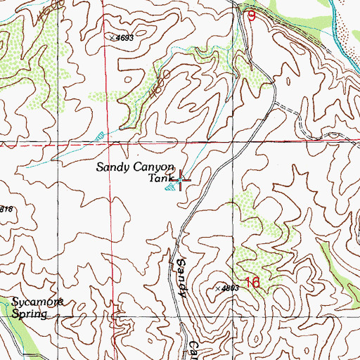 Topographic Map of Sandy Canyon Tank, NM