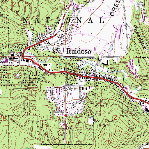 Topographic Map of Pentecostal Lighthouse of Ruidoso, NM
