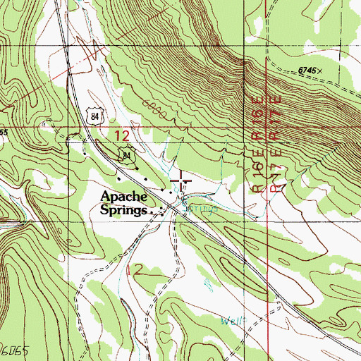 Topographic Map of Apache Springs, NM