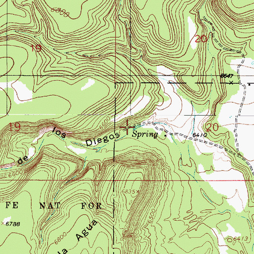 Topographic Map of Los Diegos, NM