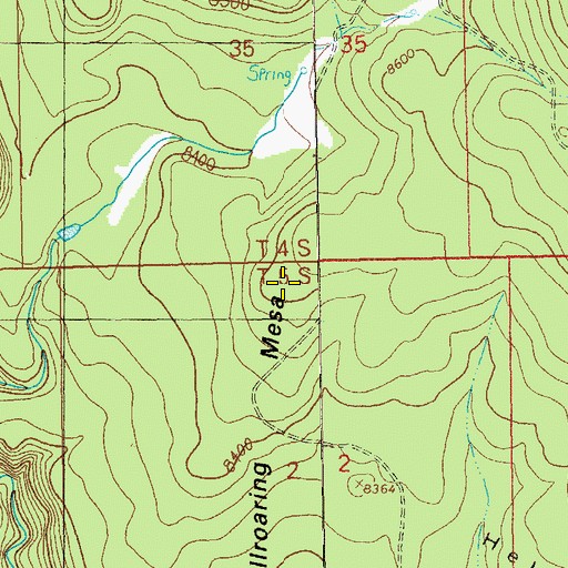 Topographic Map of Hell Roaring Mesa, NM
