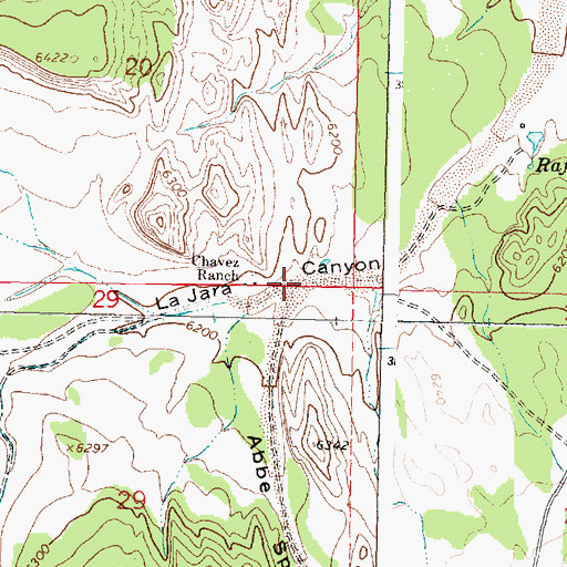 Topographic Map of Abbe Spring Canyon, NM