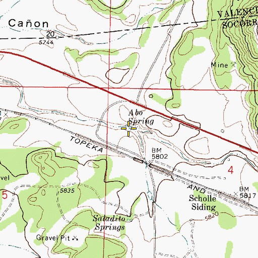 Topographic Map of Abo Spring, NM
