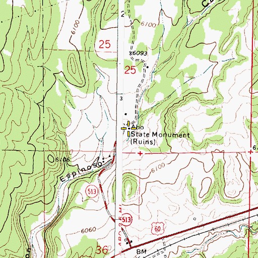 Topographic Map of Abo State Monument, NM