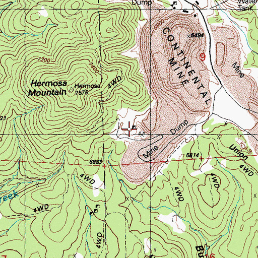Topographic Map of Adams Shaft, NM