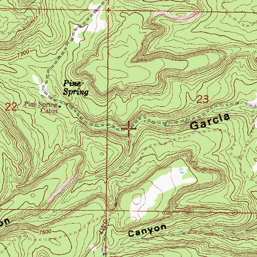Topographic Map of Alamitos Canyon, NM