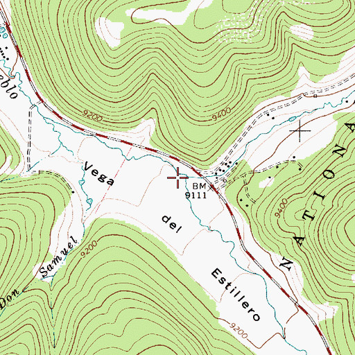 Topographic Map of Alamitos Creek, NM