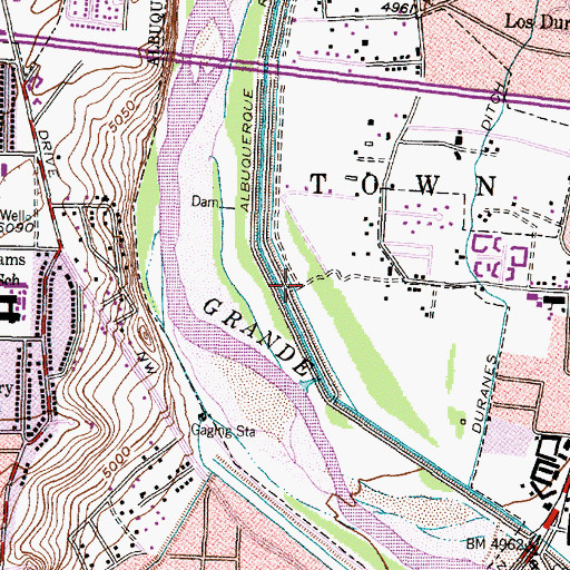 Topographic Map of Albuquerque Riverside Drain, NM