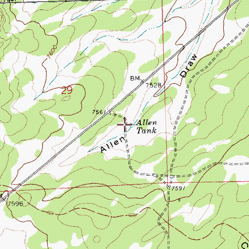 Topographic Map of Allen Tank, NM