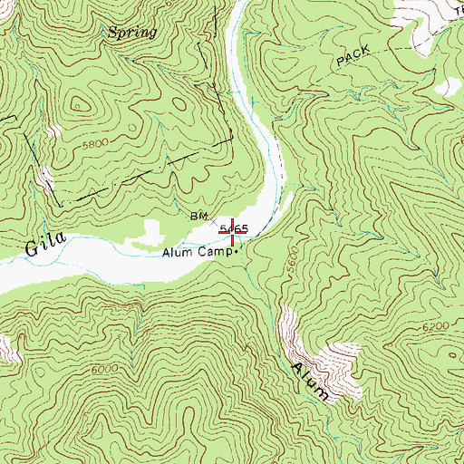 Topographic Map of Alum Canyon, NM