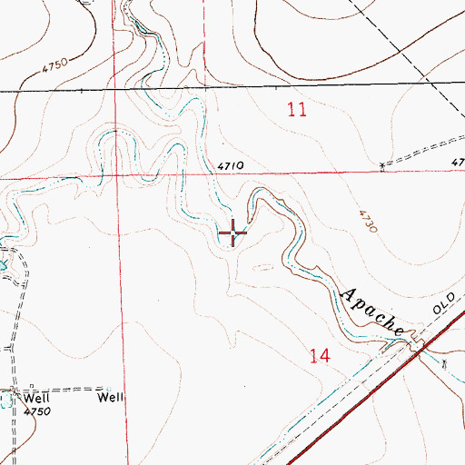 Topographic Map of Apache Valley, NM