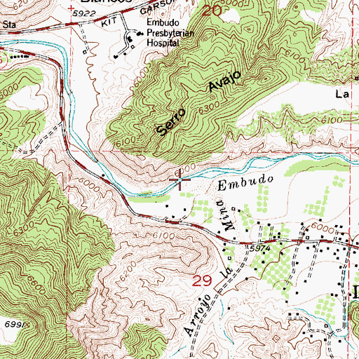 Topographic Map of Arroyo la Mina, NM