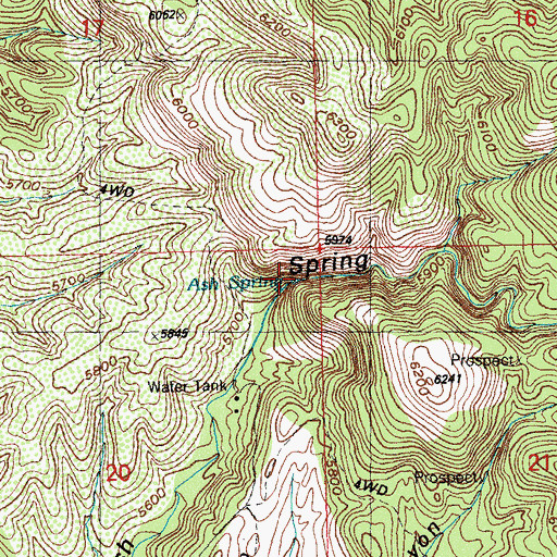 Topographic Map of Ash Spring, NM
