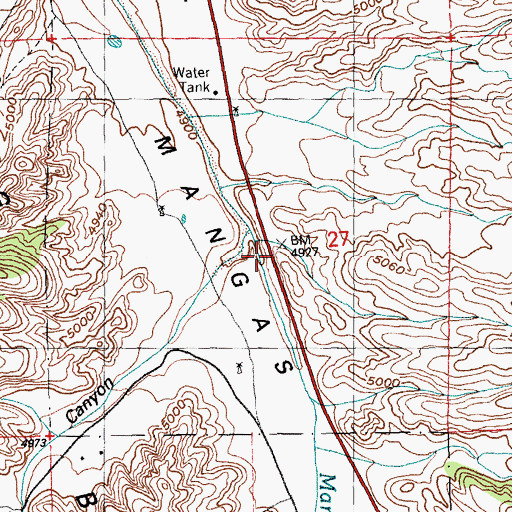 Topographic Map of Ash Spring Canyon, NM