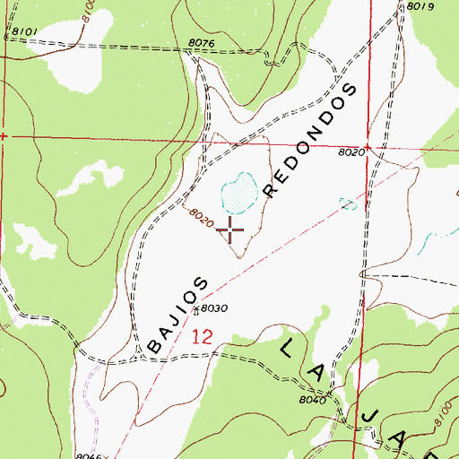 Topographic Map of Bajios Redondos, NM