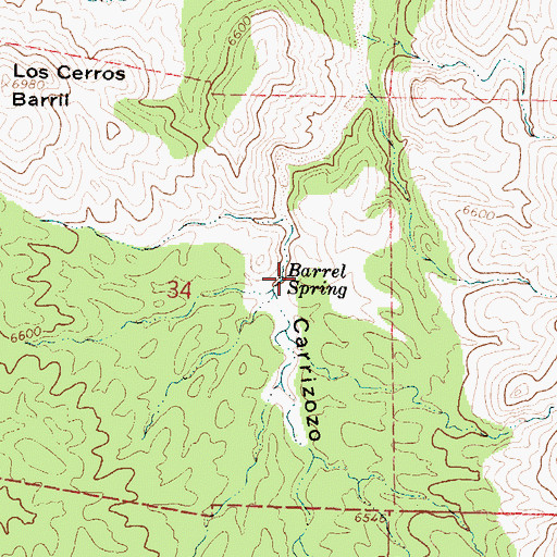 Topographic Map of Barrel Spring, NM
