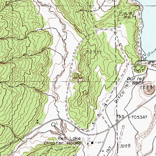 Topographic Map of Outlet Neck, AZ