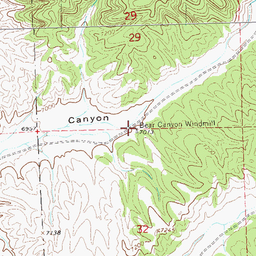 Topographic Map of Bear Canyon Windmill, NM