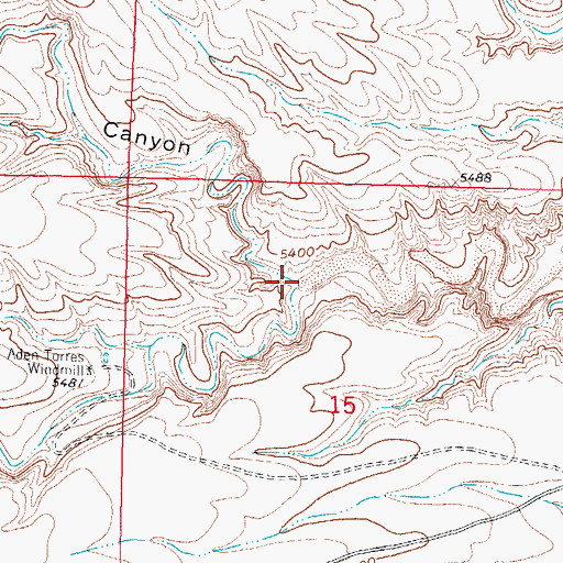 Topographic Map of Bernal Chavez Canyon, NM