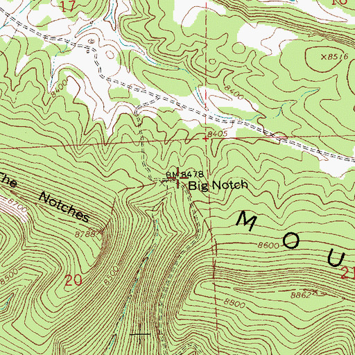Topographic Map of Big Notch, NM